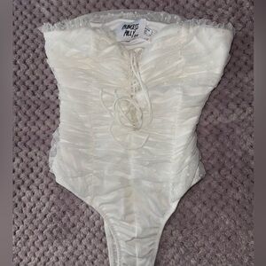 Princess Polly “Elysia” White strapless body suit